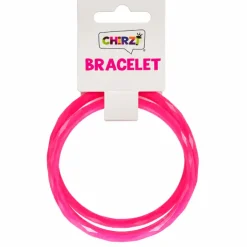 Armbanden neon roze set 2 stuks