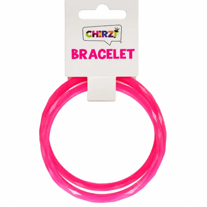Armbanden neon roze set 2 stuks