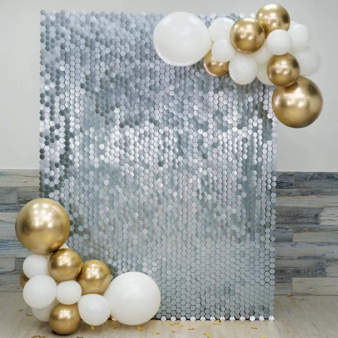 Backdrop zilver 30 x 30 cm 6 stuks