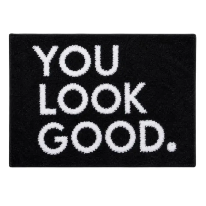 Badmat 'you look good' zwart