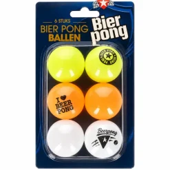 Ballen Beer pong meerkleurig 6 stuks