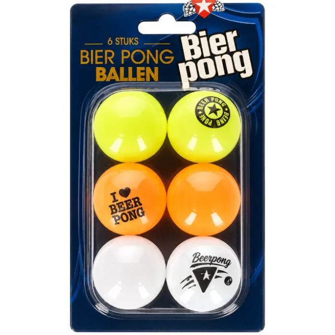Ballen Beer pong meerkleurig 6 stuks