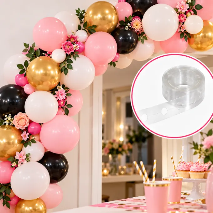 Ballonnen decoratiestrip transparant ca. 5 m