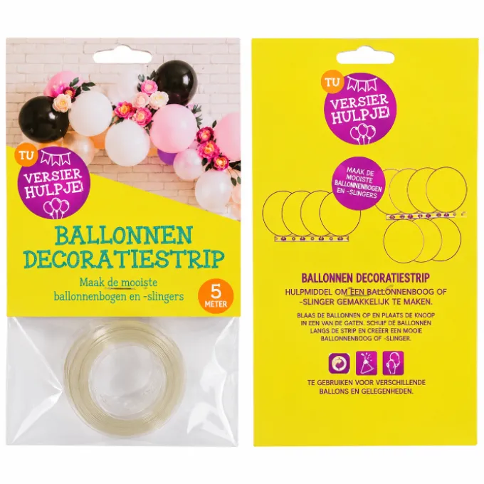 Ballonnen decoratiestrip transparant ca. 5 m