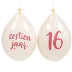 Ballonnen 16 jaar roségoud - 10 stuks