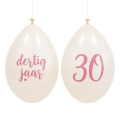 Ballonnen 30 jaar roségoud - 10 stuks