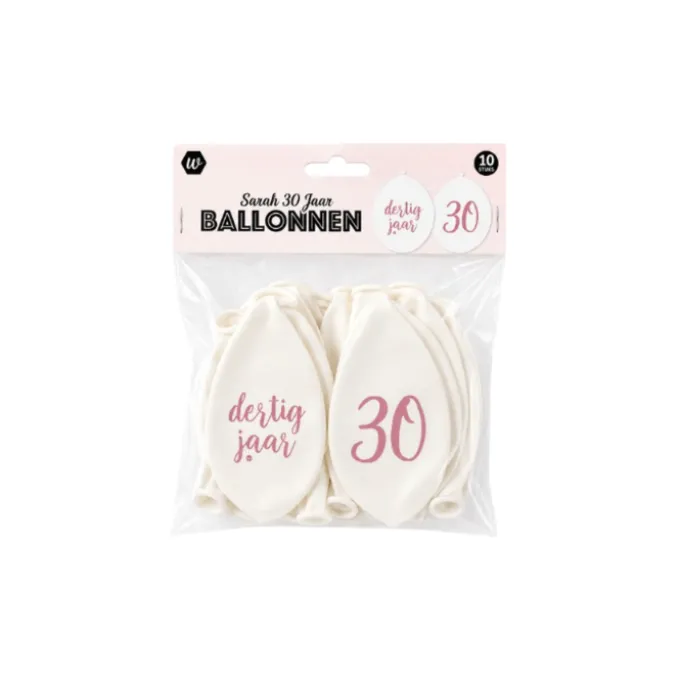 Ballonnen 30 jaar roségoud - 10 stuks