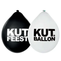 Ballonnen Kutfeest zwart/wit - 8 stuks