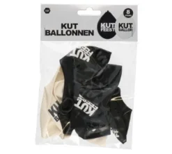 Ballonnen Kutfeest zwart/wit - 8 stuks