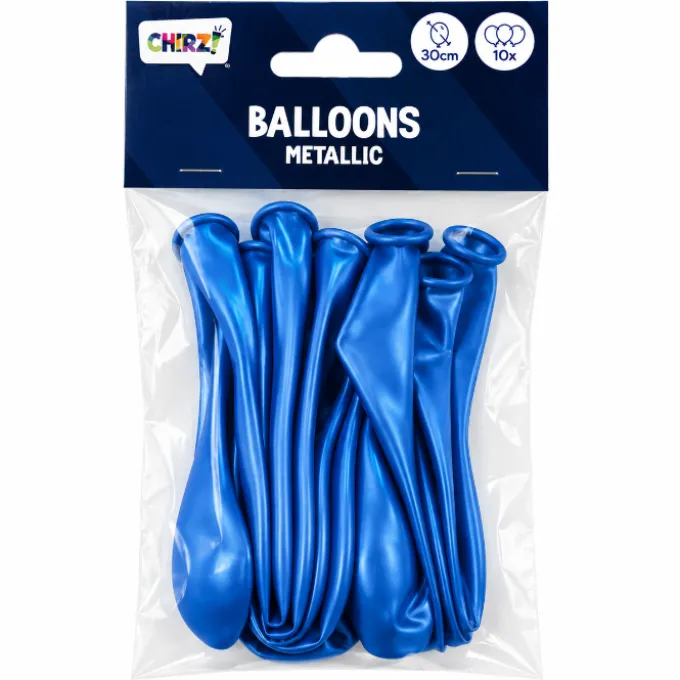 Ballonnen Metallic - Blauw - 30cm - 10 stuks