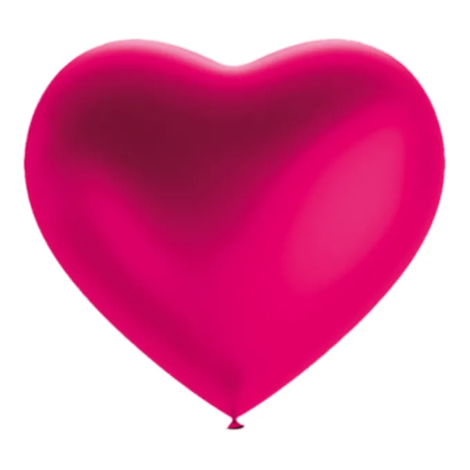Ballonnen parelmoer hart donkerroze 30cm - 4 stuks