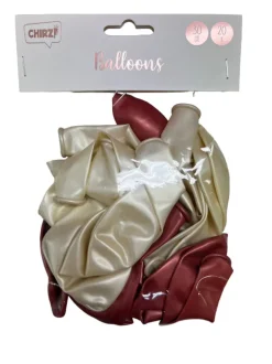 Ballonnen parelmoer wit/roségoud 30cm - 20 stuks