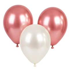 Ballonnen parelmoer wit/roségoud 30cm - 20 stuks