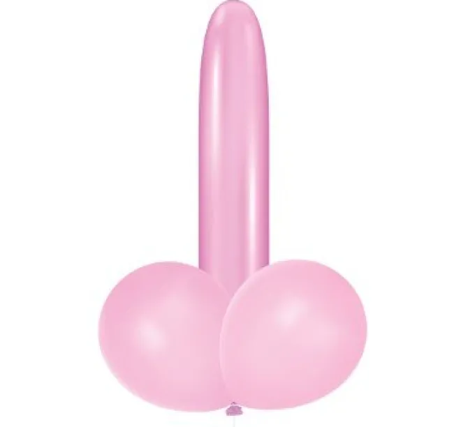 Ballonnen penis roze - 3 stuks