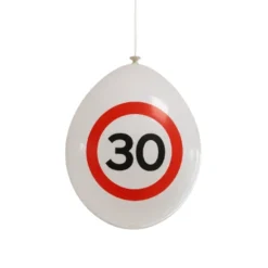 Ballonnen verkeersbord 30 jaar - 10 stuks