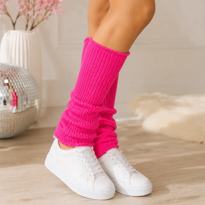Beenwarmers neon roze one size
