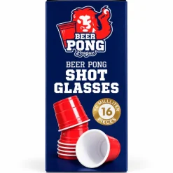 Beer Pong shotglazen rood 56 ml - 16 stuks