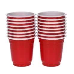 Beer Pong shotglazen rood 56 ml - 16 stuks