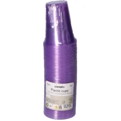 Bekers plastic paars – 50 stuks (200 ml)
