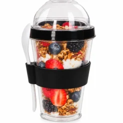 Beker yoghurt & meusli zwart/transparant