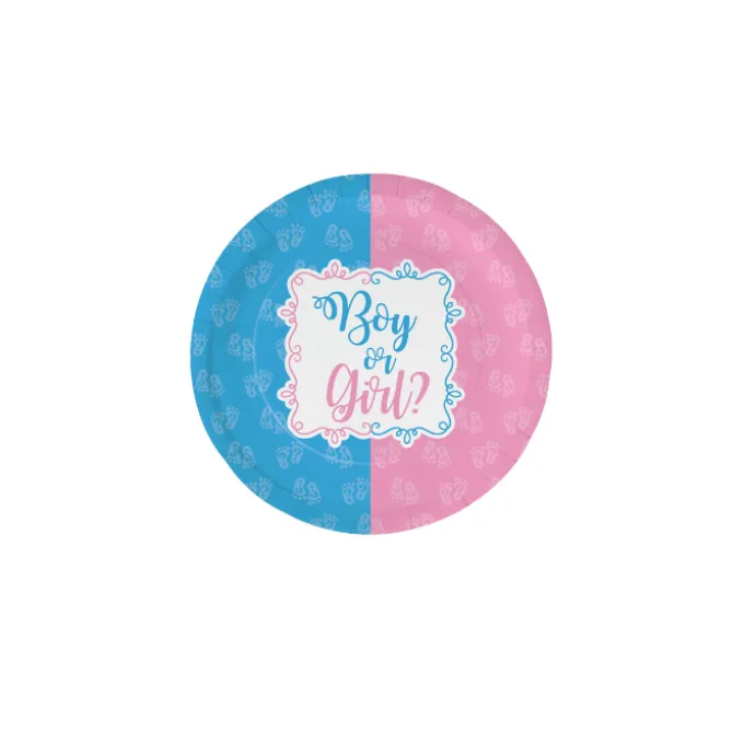Bordjes 'boy or girl' groot 8 stuks