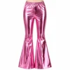 Broek flared metallic roze dames maat S/M