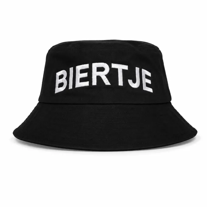 Bucket hat Biertje zwart