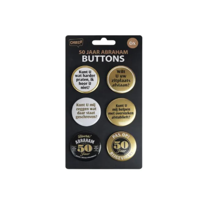 Buttons Abraham 50 jaar - 6 stuks