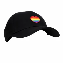 Cap zwart regenboog hartje