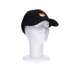 Cap zwart regenboog hartje