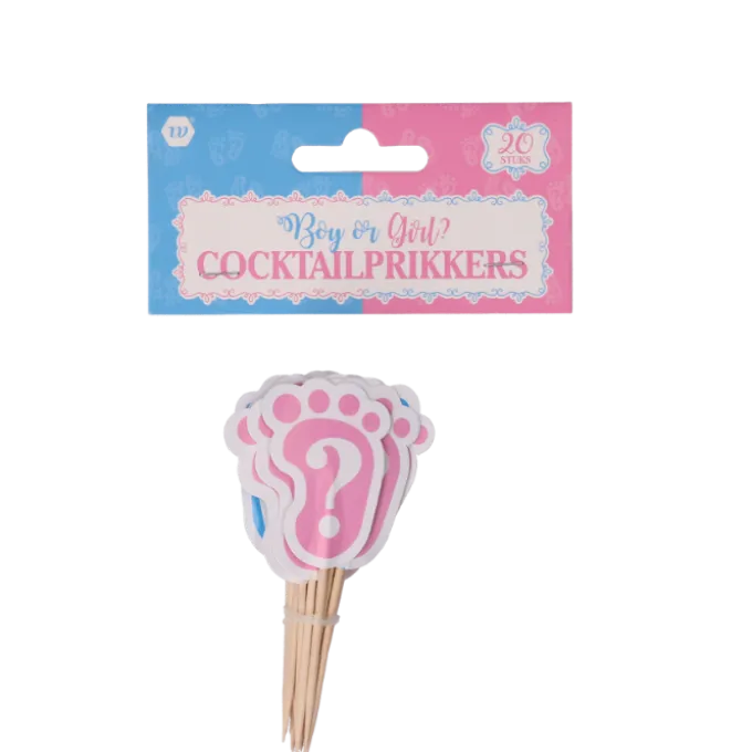 Cocktailprikkers 'boy or girl' 20 stuks