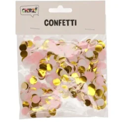 Confetti babyshow roze/goud