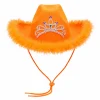 Cowboyhoed met kroontje oranje