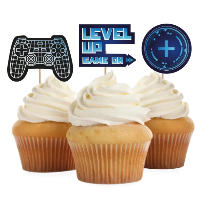 Cupcake toppers Level-Up