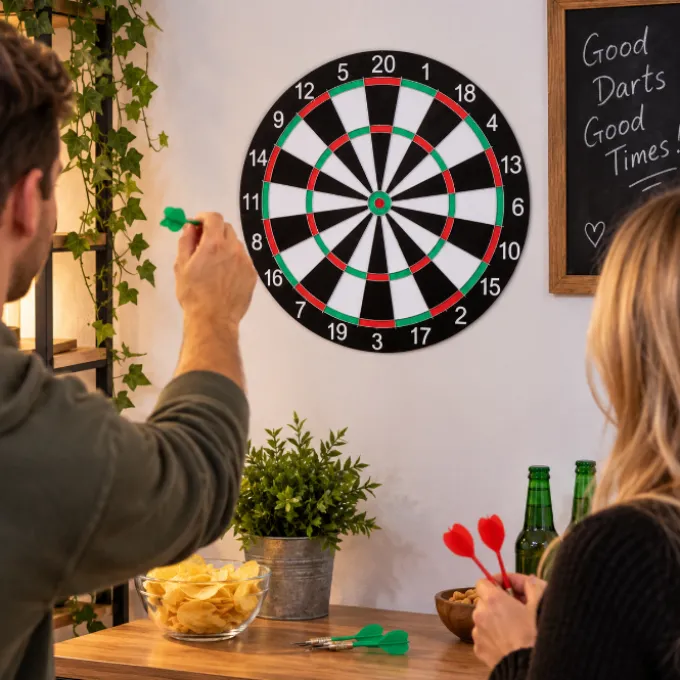 Dartbord met pijlen