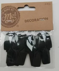 Decoratie bruidegom zwart 8 stuks