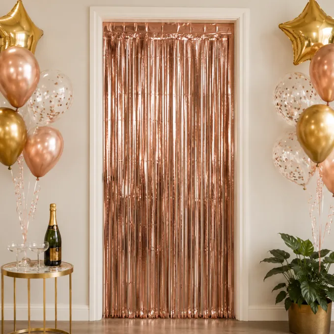 Deurgordijn folie goud/bruin 80 x 180cm