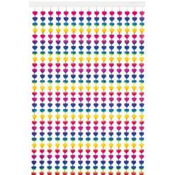 Deurgordijn folie hart regenboog - 1 x 2 m