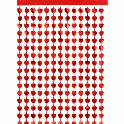 Deurgordijn hartjes folie rood 100 x 185cm