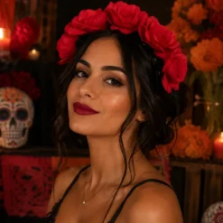 Diadeem Halloween rozen rood
