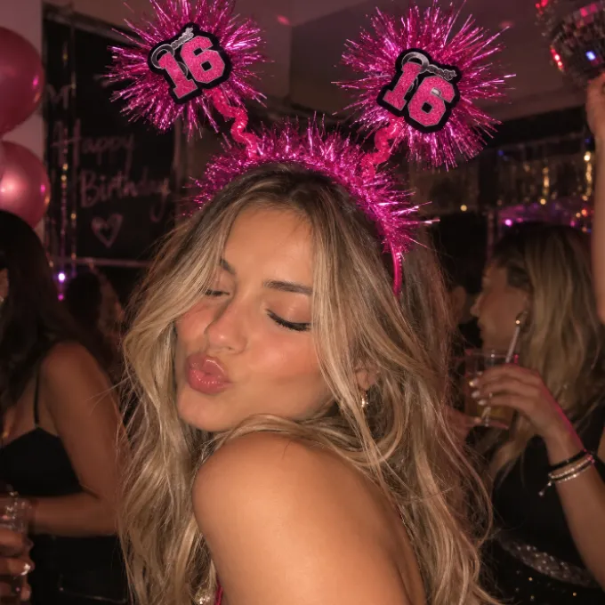 Diadeem Sweet 16 roze