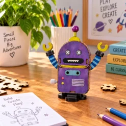 DIY Houten Bouwrobot Paars