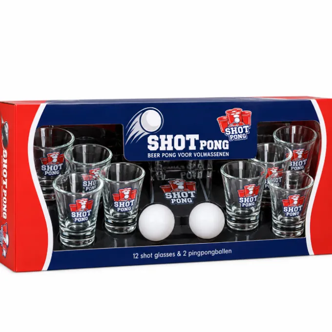 Drankspel Shot pong 2 ballen 6 shotglazen