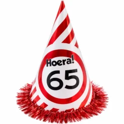 Feesthoed verkeersbord Hoera 65