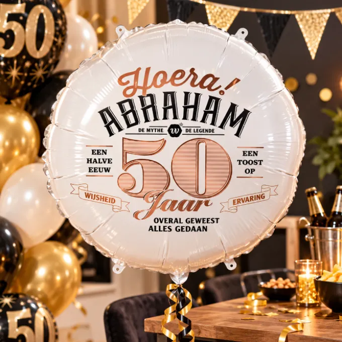 Folieballon Abraham 50 jaar - 35cm