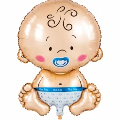 Folieballon baby boy blauw - 63 cm