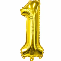 Folieballon cijfer 1 goud 70cm