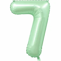 Folieballon cijfer 7 mintgroen - 80 cm
