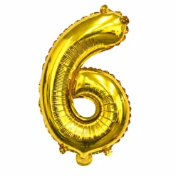 Folieballon cijfer 6 of 9 goud 70cm