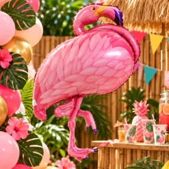 Folieballon flamingo roze - 80 cm
